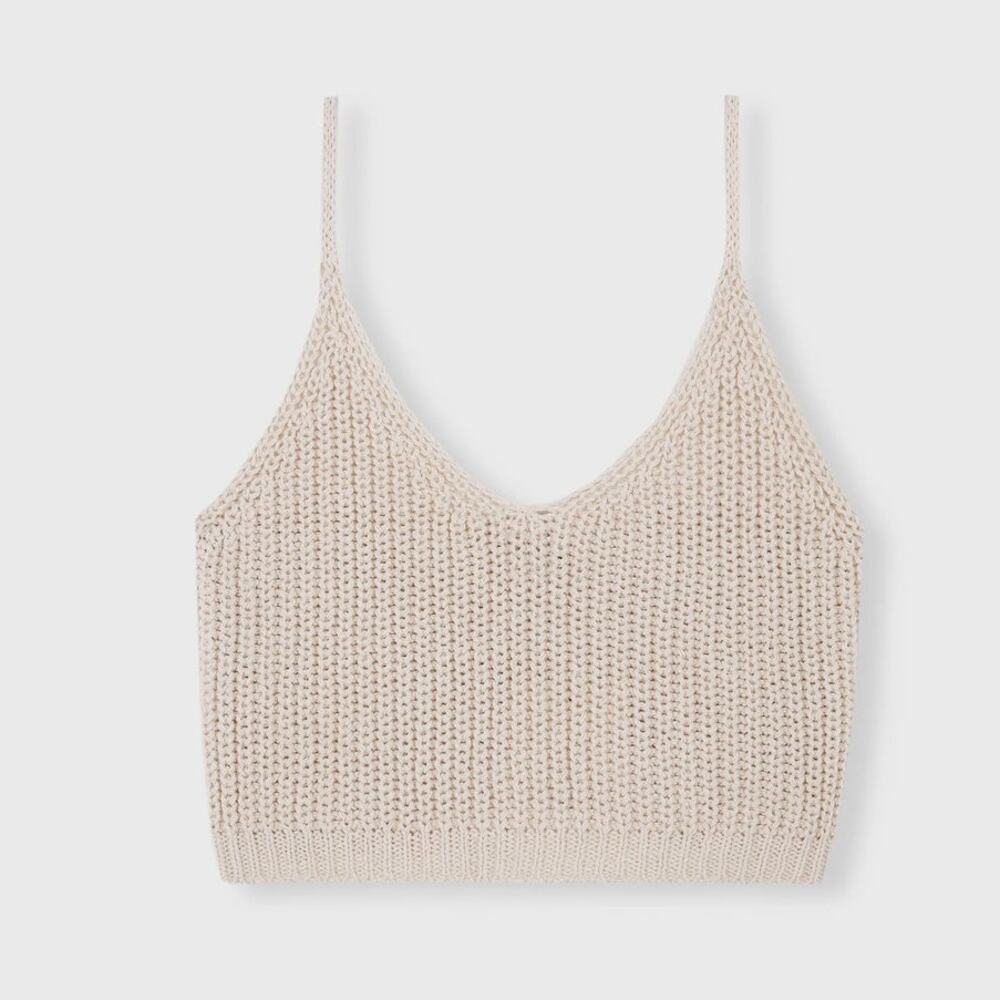 Cordera Cropped Ecotec Cotton Sweater Tank Top White One Size NWT - Picture 2 of 14